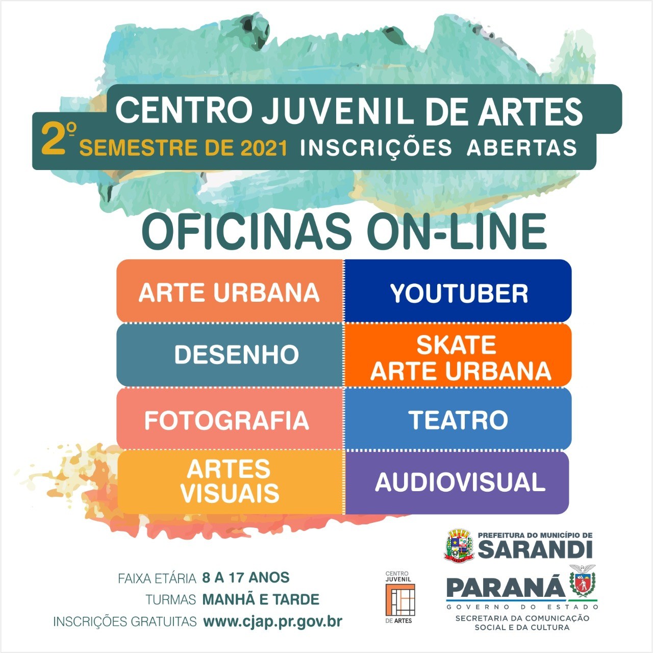 Inscrições para as oficinas de 2º semestre do CJAP